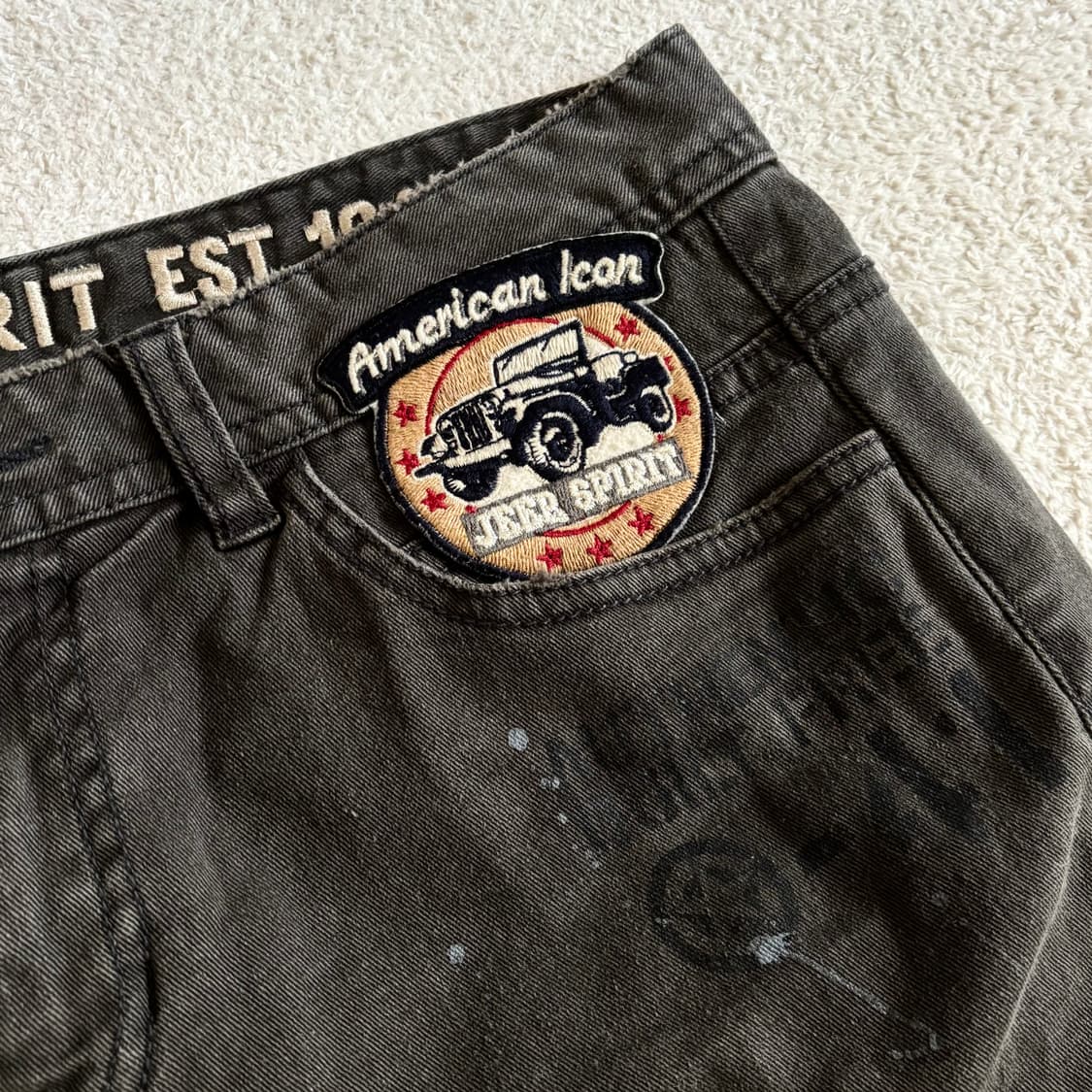 JEEP 지프 핀터깔 y2k 데님 숏팬츠 상품이미지4