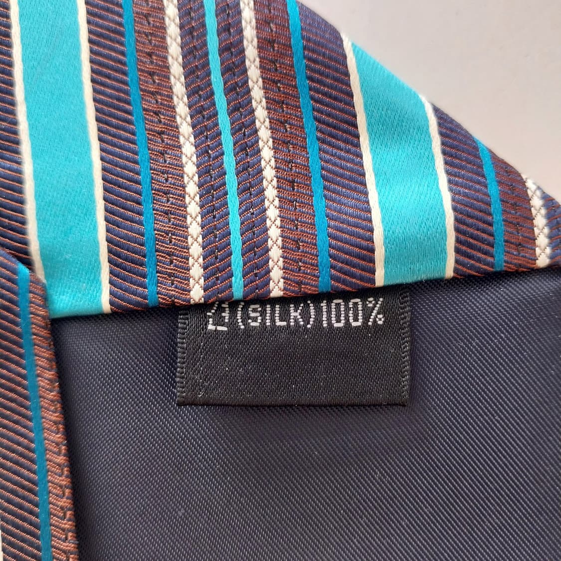 아쿠아스큐텀 터콰이즈 스트라이프 넥타이 9.2cm A+등급 K1955 상품이미지10