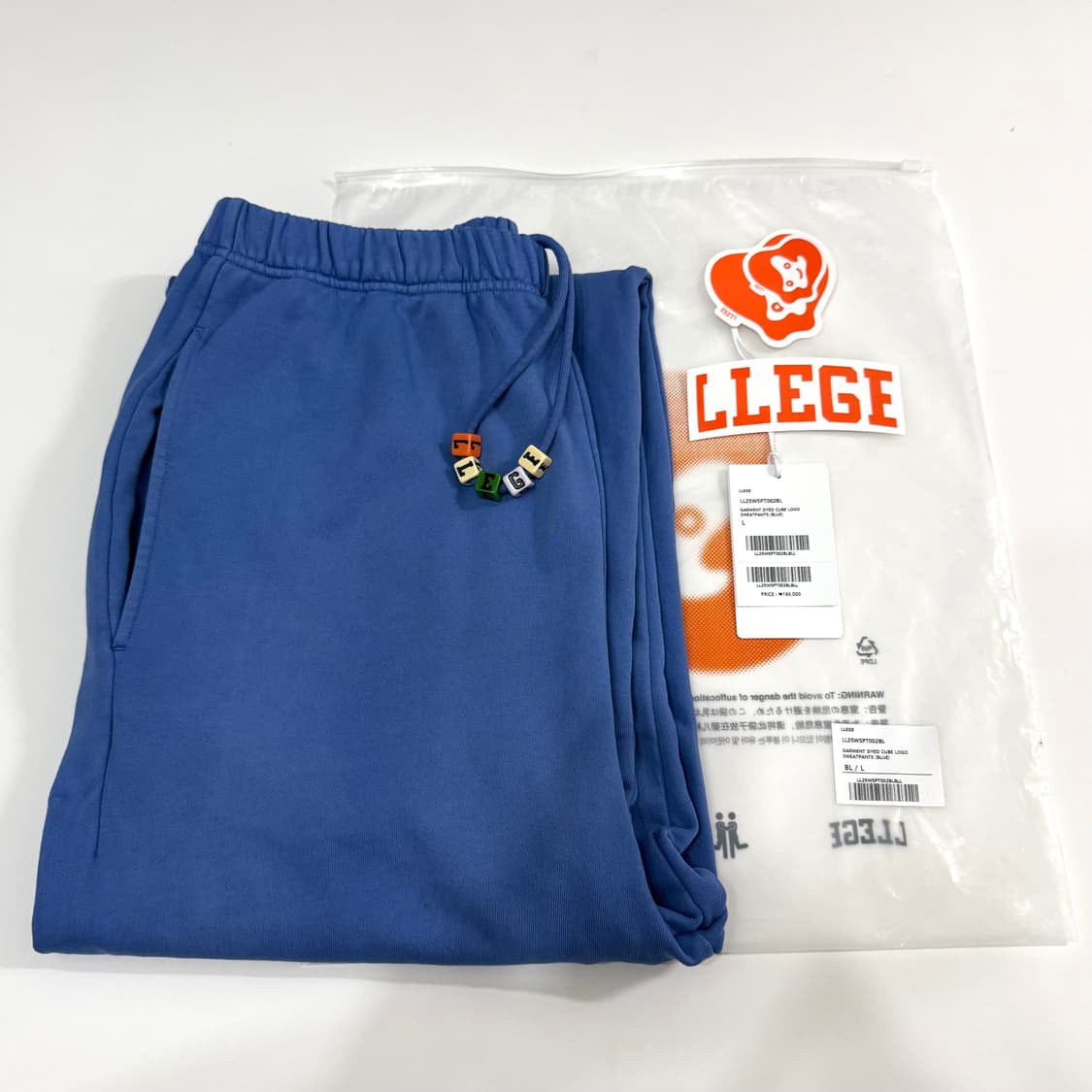 LLEGE 리지 가먼트다잉 큐브 로고 스웻팬츠 L 상품이미지1