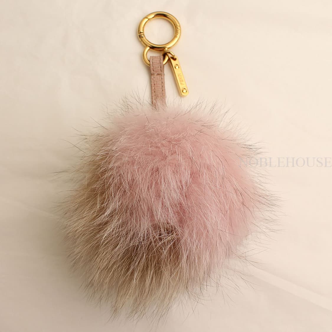 펜디 베이지&핑크 투톤 폼폼 백참겸 키링 상품이미지1