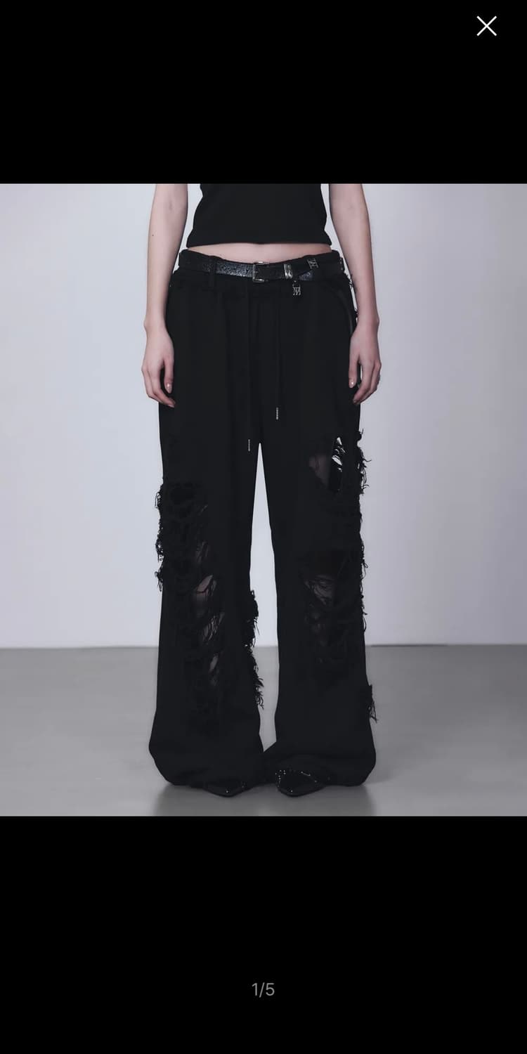 트리밍버드 Scratch Damage Wide Sweat Pants 상품이미지1