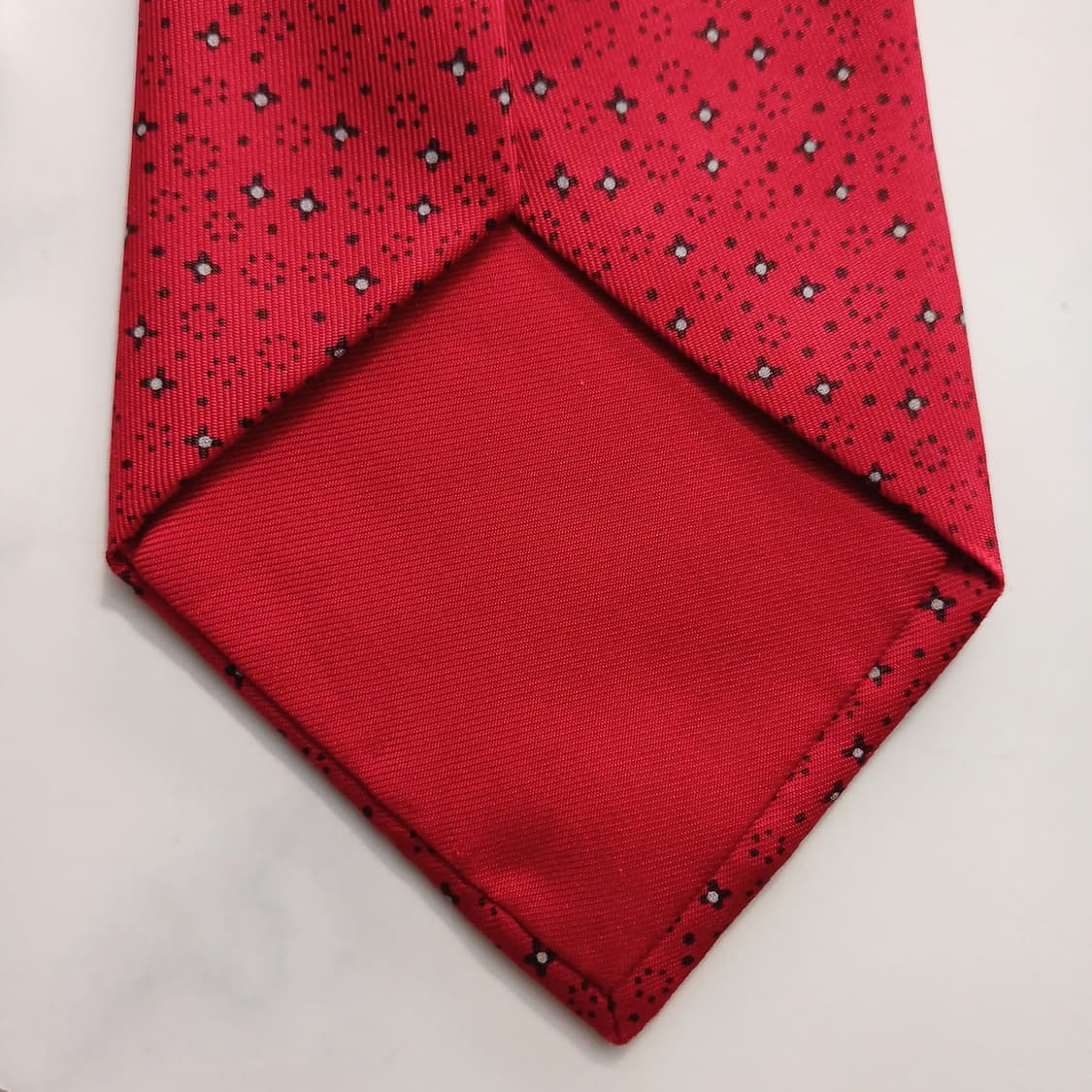 에르메스 실크 레드 자카드 패턴 넥타이 9.1cm B등급  A18755
 상품이미지10