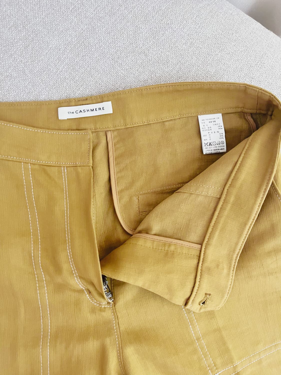 the cashmere 더캐시미어 머스타드 스티치 와이드 팬츠 상품이미지8