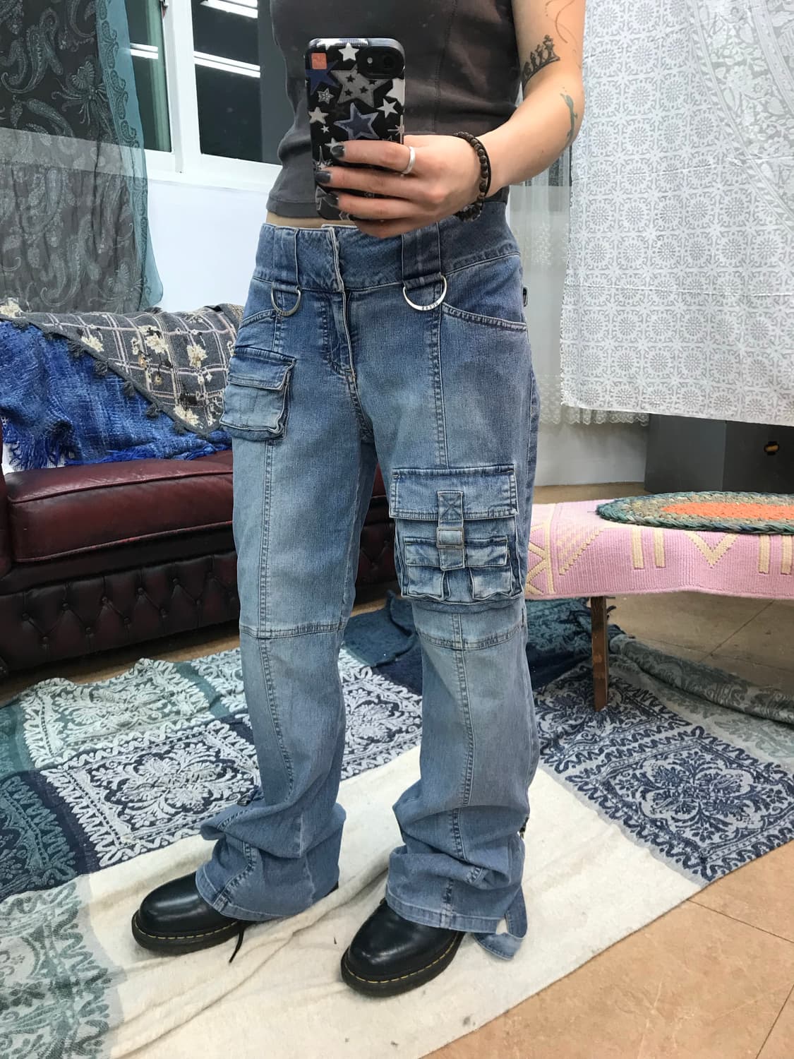 게스 여성 포켓 카고 데님팬츠  상품이미지1