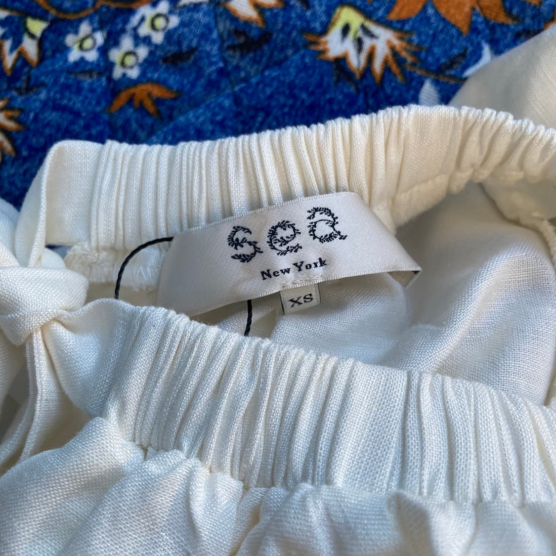 Sea Newyork 씨뉴욕 레이스 크로쉐 리본 크롭 퍼프 탑 블라우스 상품이미지6