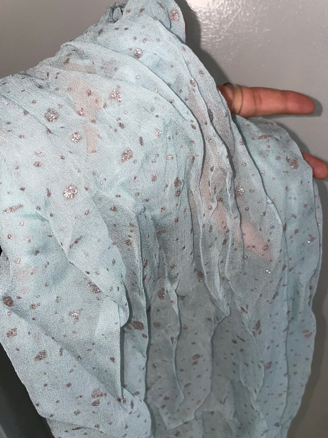 하늘색+ 로즈실버컬러 도트 스카프 상품이미지2