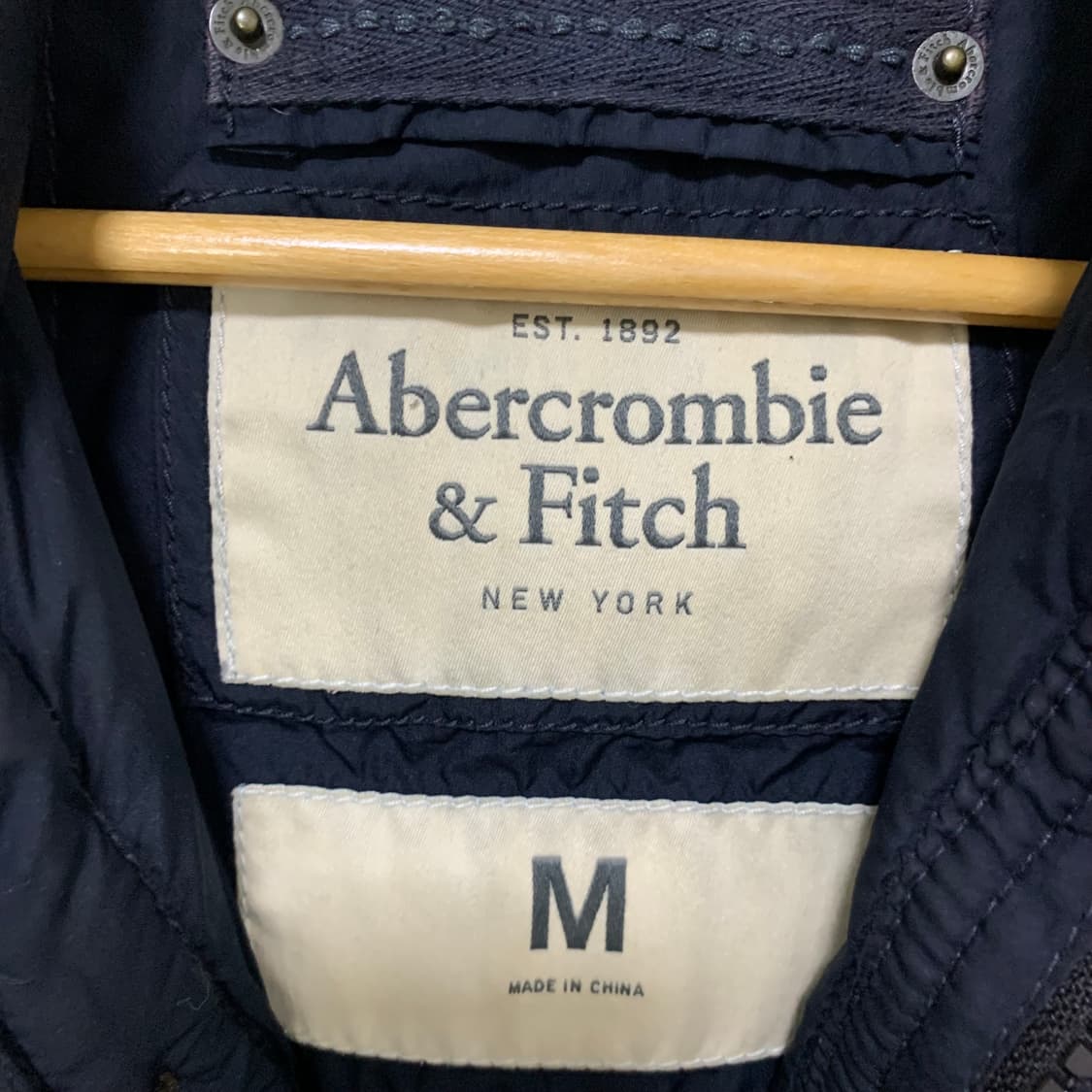 아베크롬비 버튼 집업 패딩 조끼 네이비 M 빈티지 상품이미지8