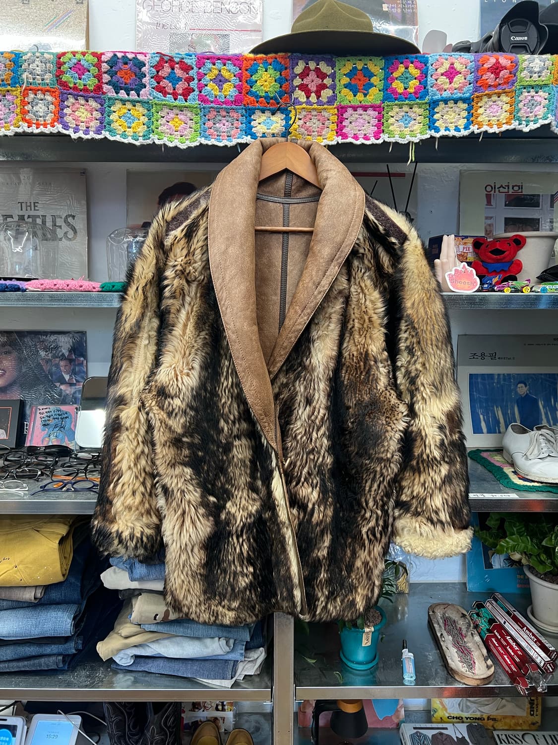 90s Real Lamb Fur Coat Rea Shearling Mix 상품이미지1