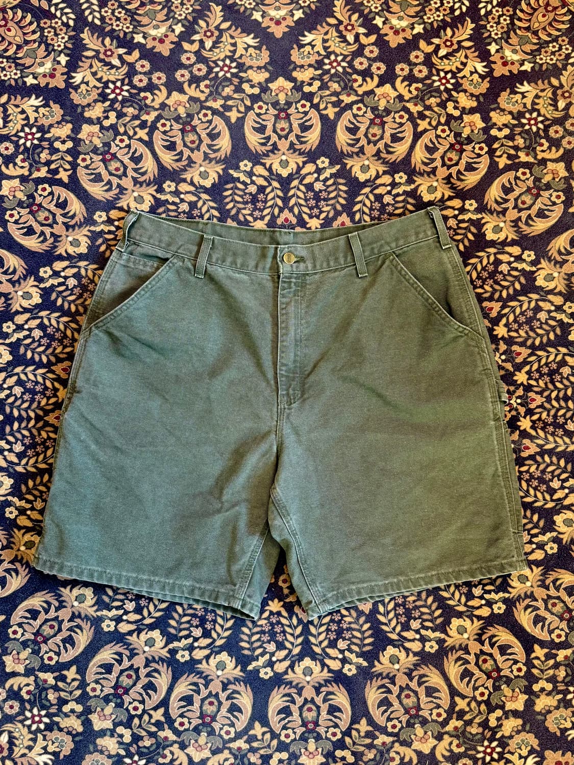 00s OG 칼하트 카펜터 싱글니 쇼츠 모스그린 상품이미지1