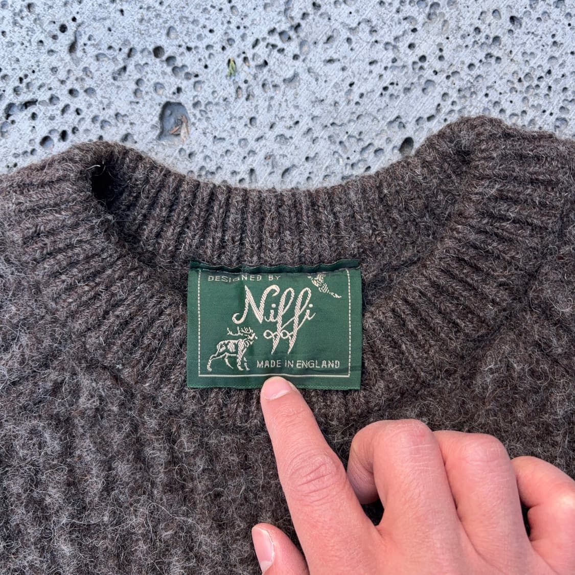 니피 Niffi 울 니트 스웨터 (스웨이드 패치) 상품이미지8