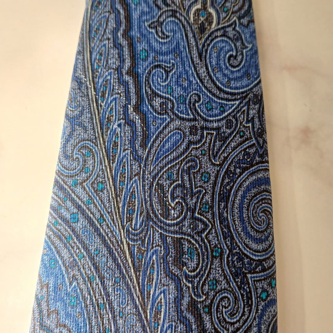 에트로 실크 블루 페이즐리 넥타이 9.6cm A등급 A19485
 상품이미지8