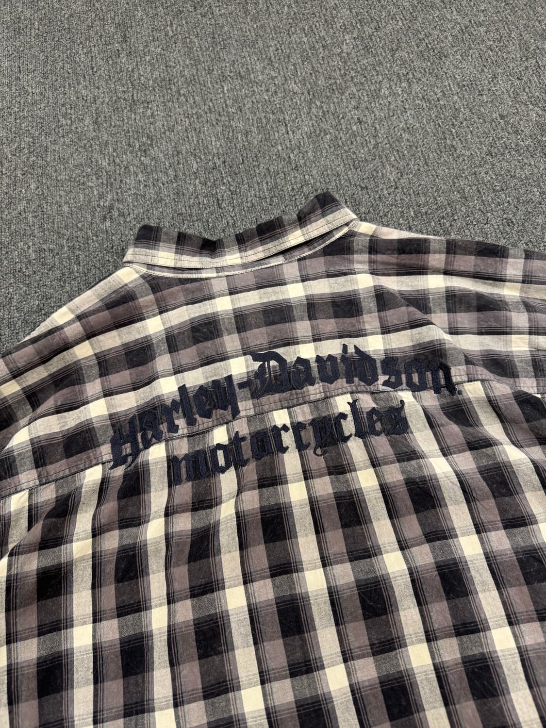 3XL)할리데이비슨 빈티지 자수 체크 긴팔셔츠 상품이미지8