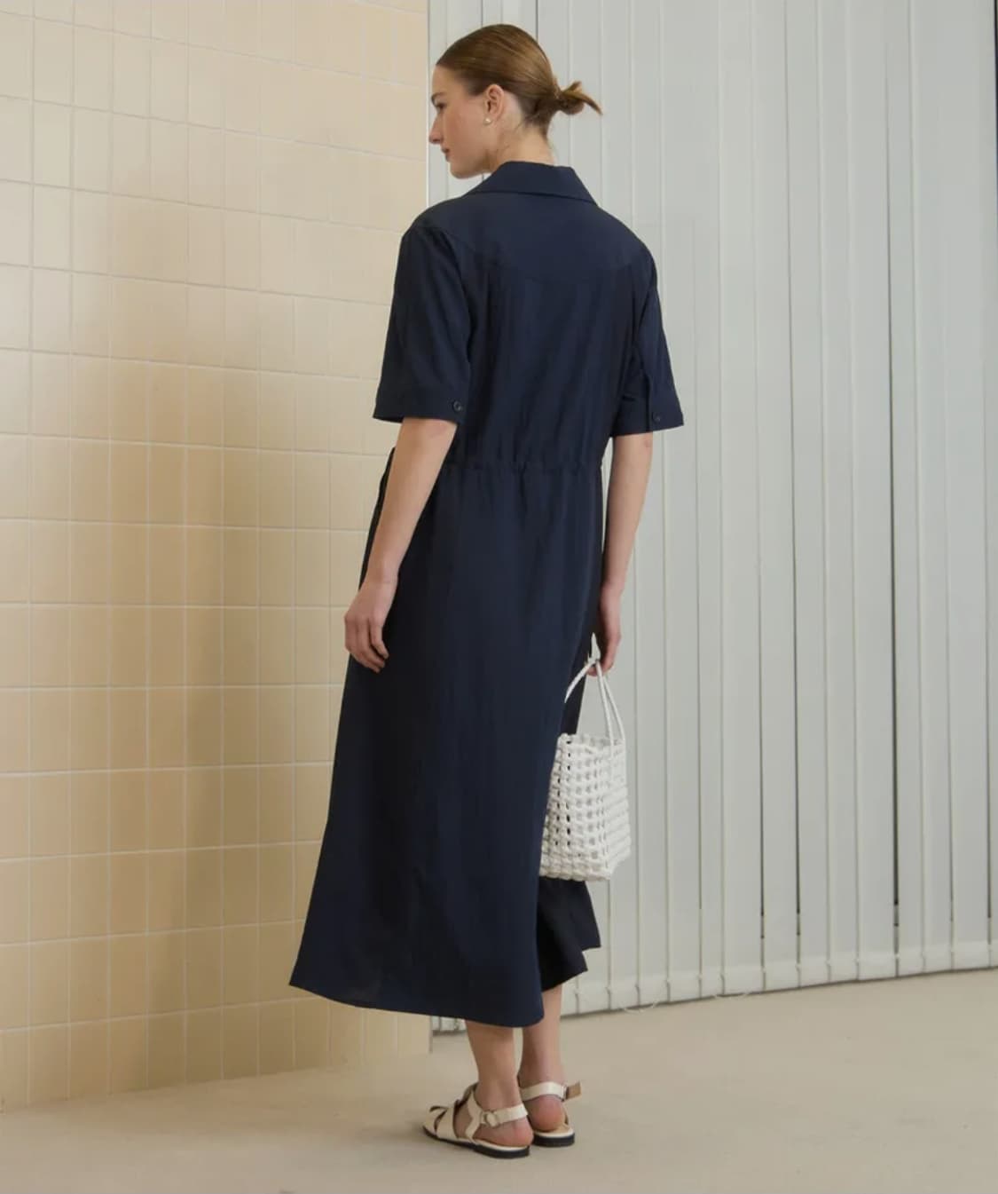 쥬시쥬디 25ss 우븐믹스 집업 롱원피스 66사이즈 상품이미지2