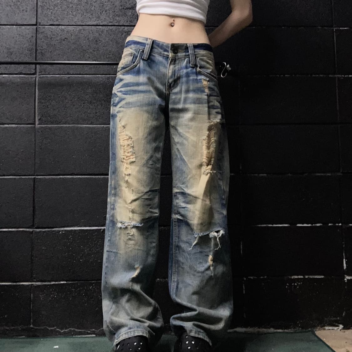 빈티지 데미지 워싱 팬츠 상품이미지2