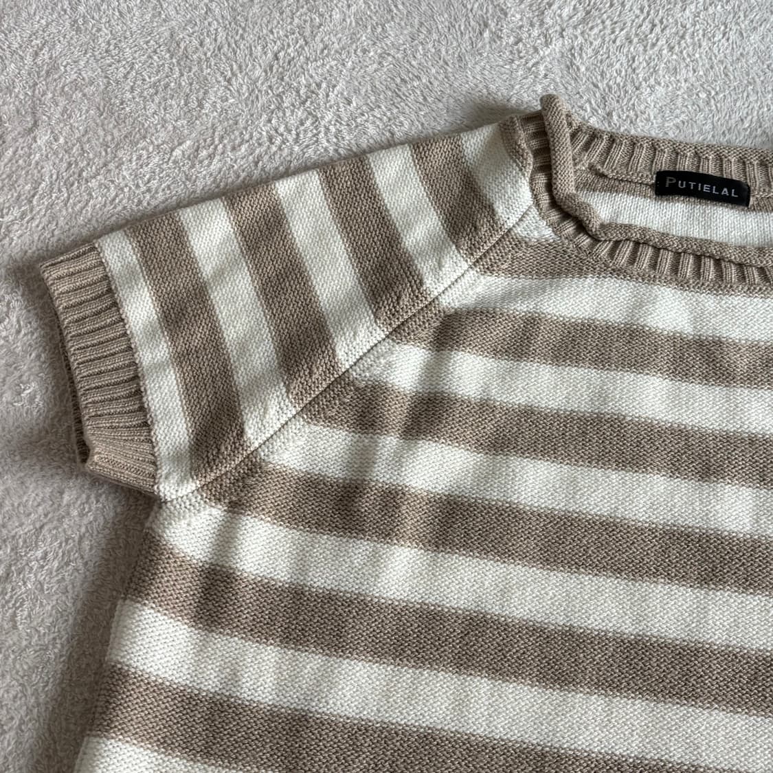 일본빈티지 모리걸 스트라이프 반팔 니트 탑 상품이미지2