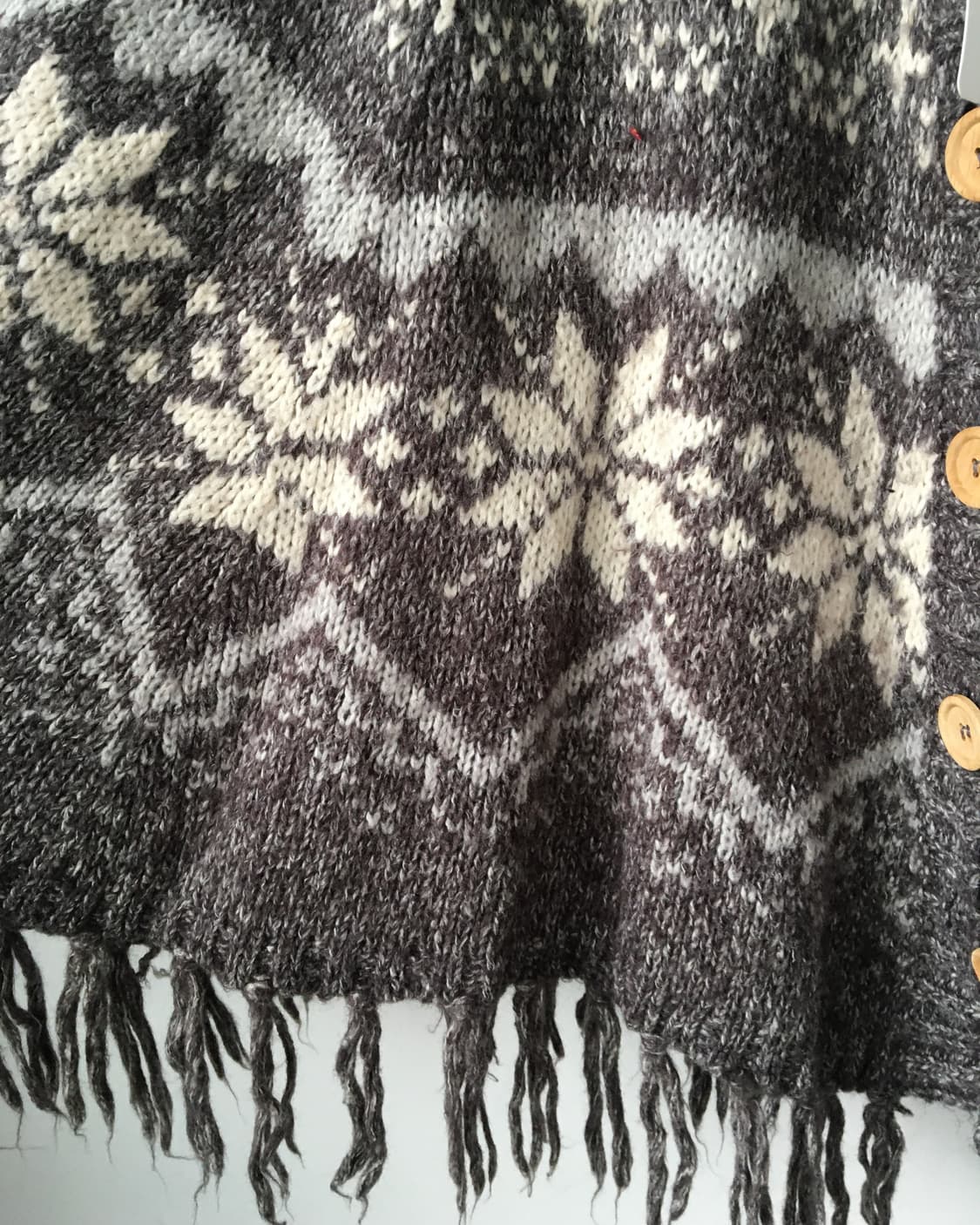 snow pattern hood knit cape 상품이미지5