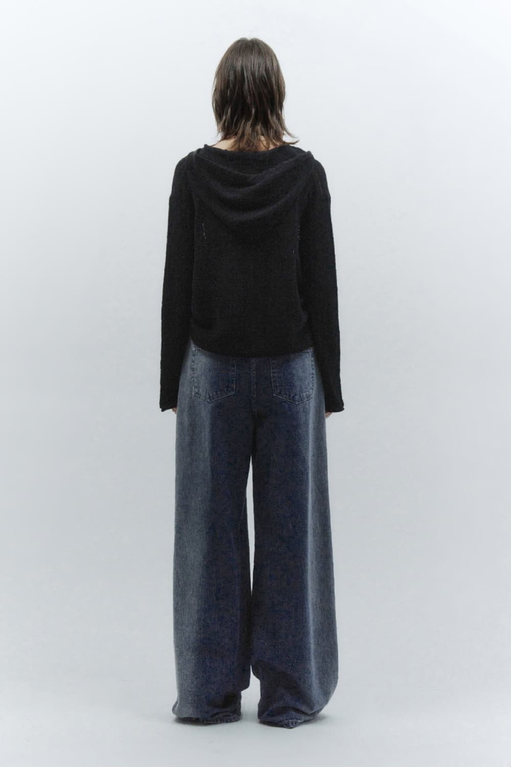 인사일런스 썸머 후드 니트 BLACK 상품이미지1