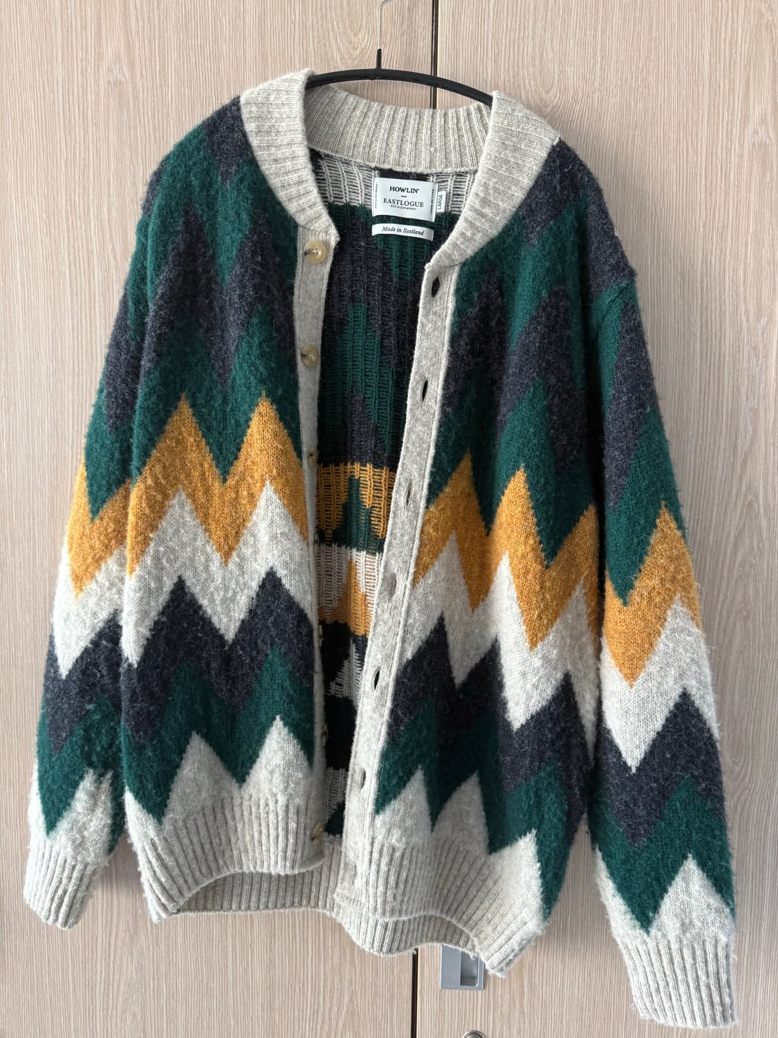 하울린 이스트로그 패턴 니트 가디건 상품이미지1