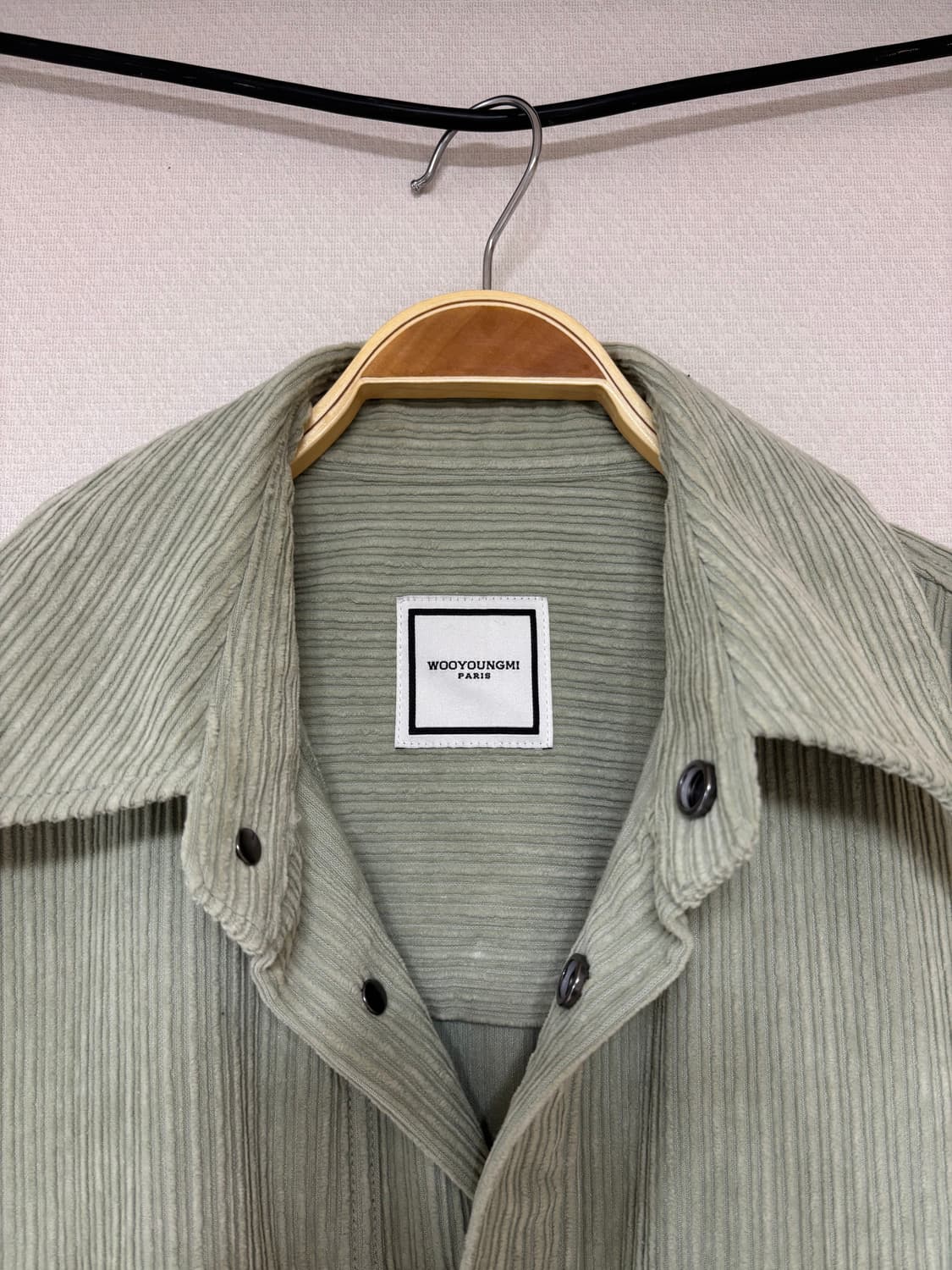 우영미 22fw 코듀로이셔켓 민트 48사이즈 판매 상품이미지2