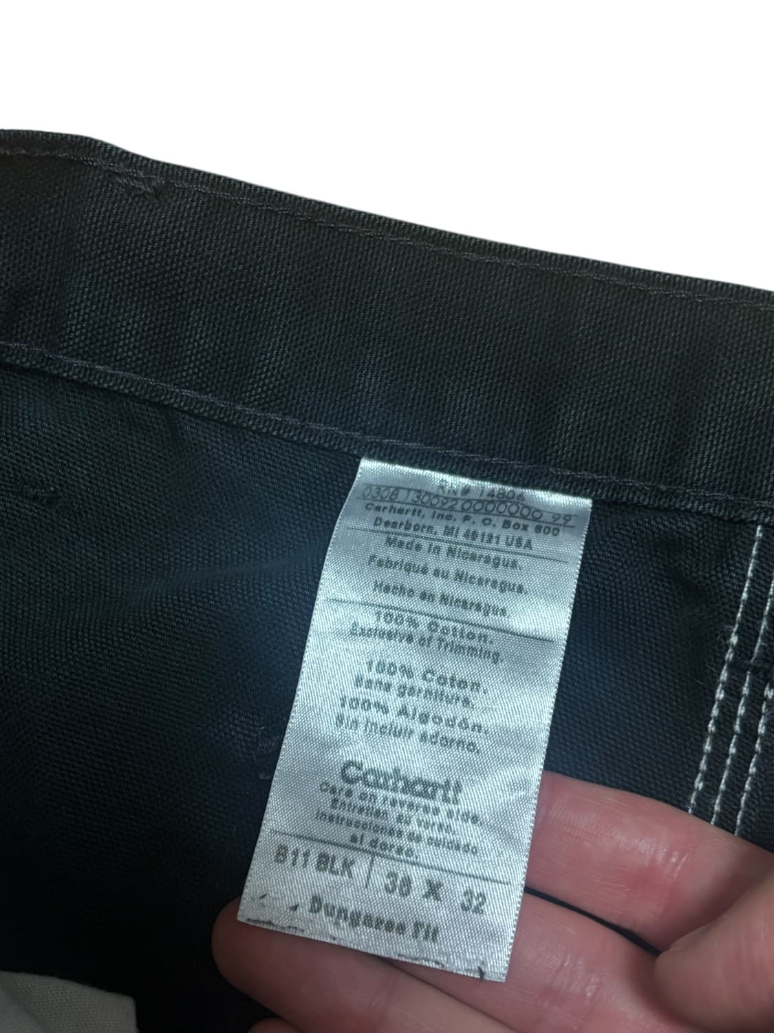 칼하트 b11 블랙 카펜터 싱글니 워크팬츠 상품이미지9