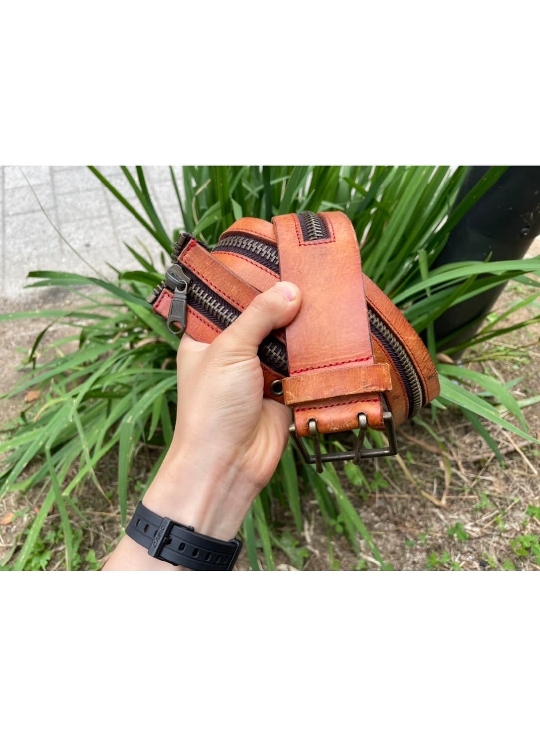 zip leather belt 상품이미지2