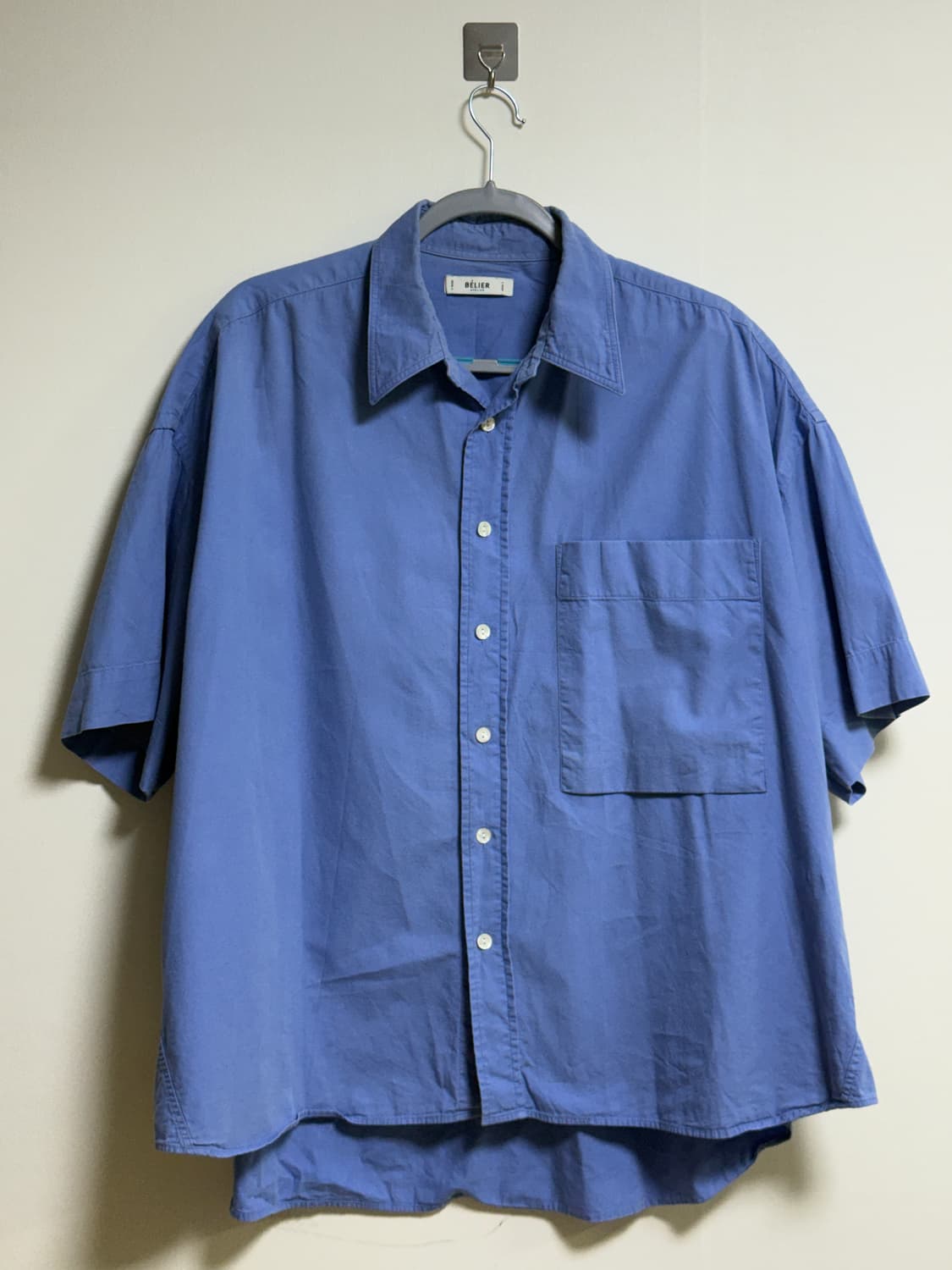 [L] 벨리에 가르송 옥스포드 하프 셔츠/반팔 셔츠 (블루) 상품이미지1