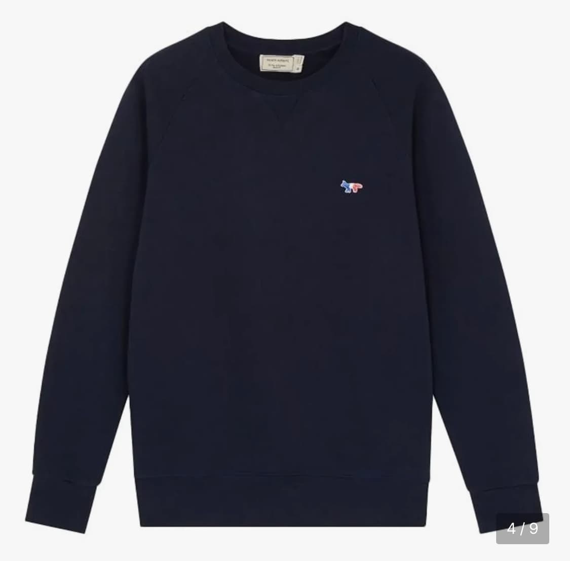 메종 키츠네 트라이컬러 폭스 패치 스웨트셔츠 네이비 상품이미지1