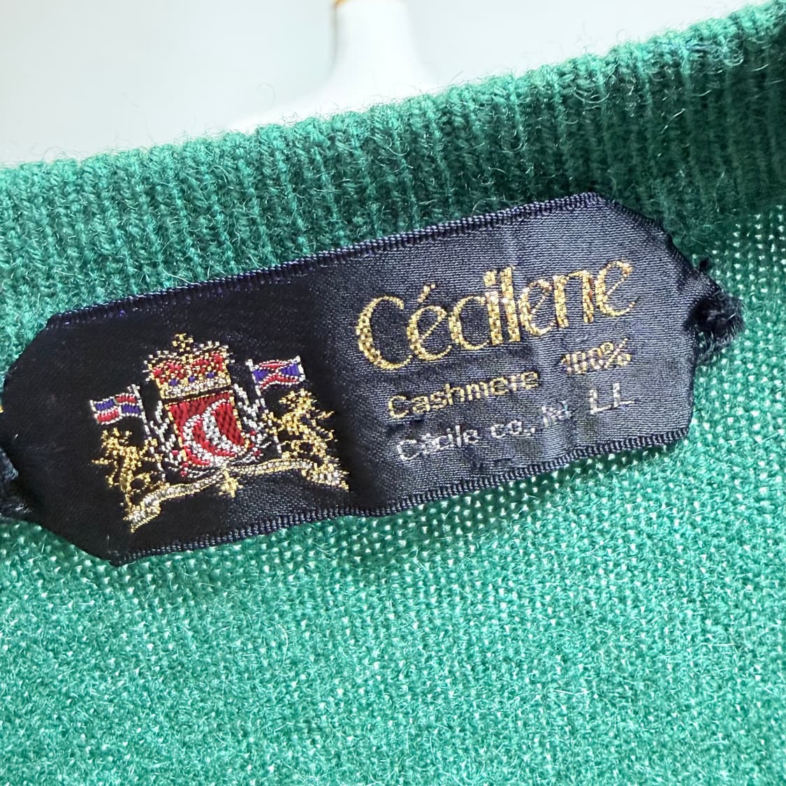 [캐시미어 100%] 그린 롱 브이넥 니트 조끼 베스트 LL 상품이미지4