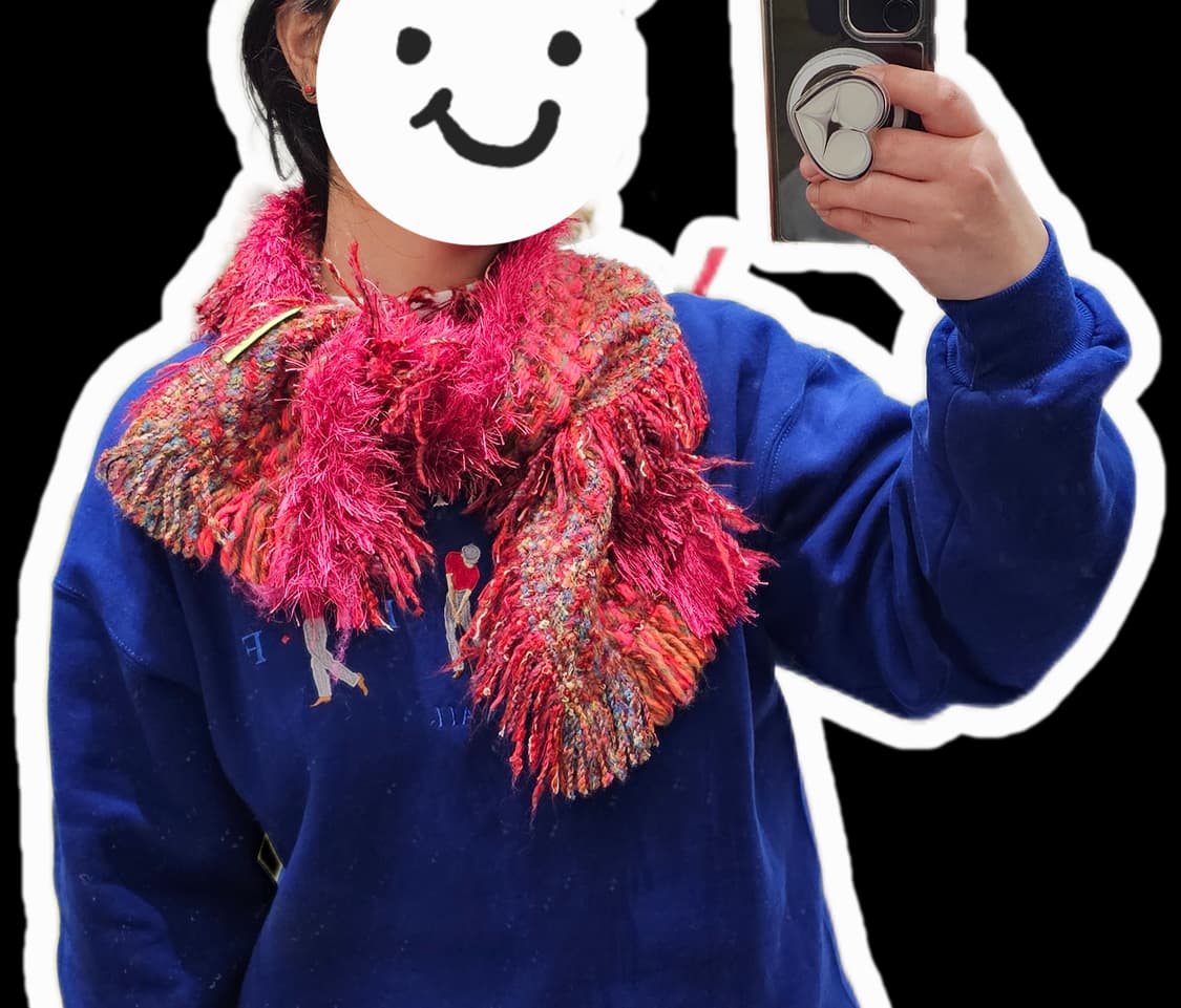 France 핑크 프린지 머플러 상품이미지4