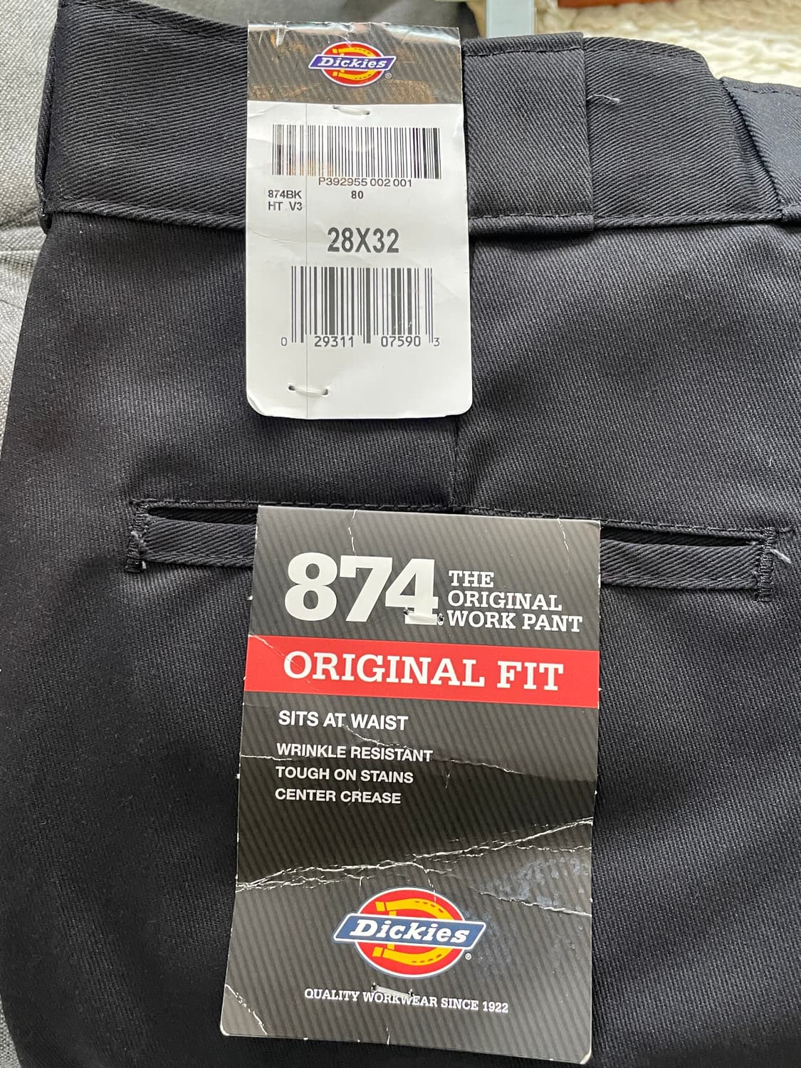 디키즈 874 블랙 Original Fit 팬츠바지 새상품 상품이미지3