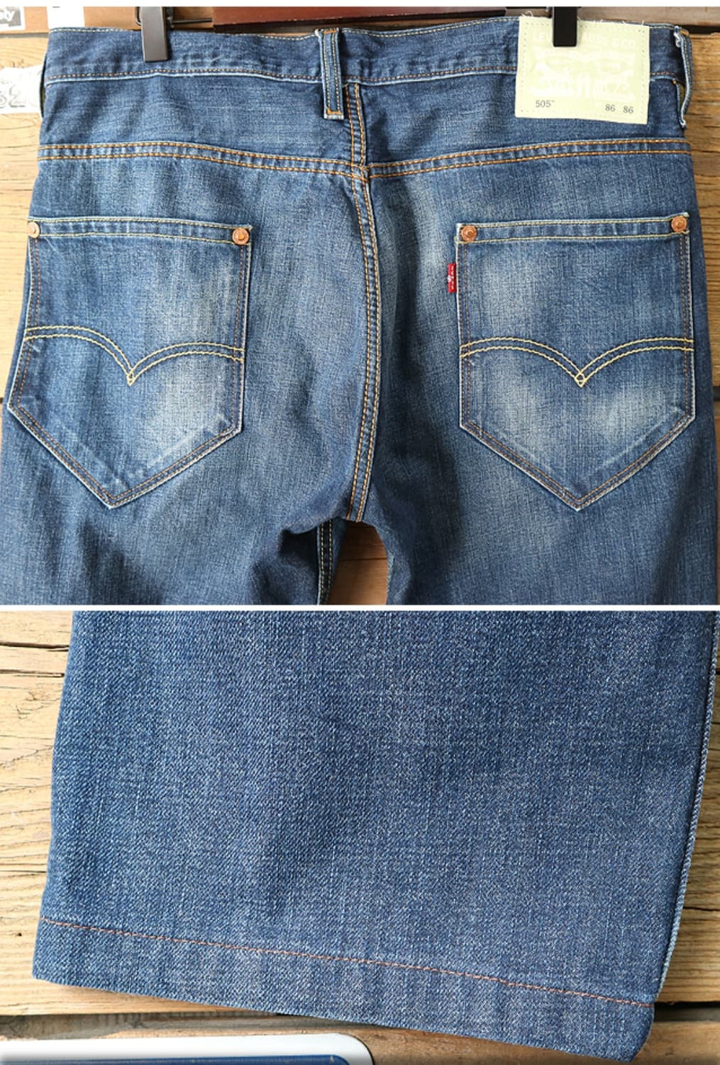 LEVIS 리바이스 505 워싱 가공 데님 굿 컨디션 34~35 상품이미지5