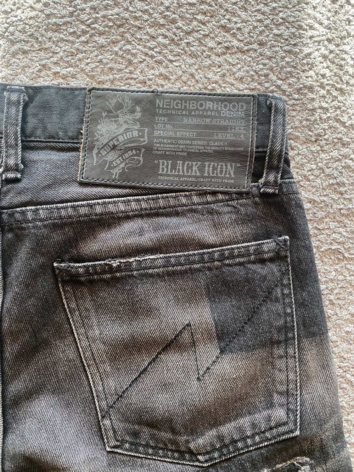 네이버후드 11aw 블랙 아이콘 체커보드 상품이미지8