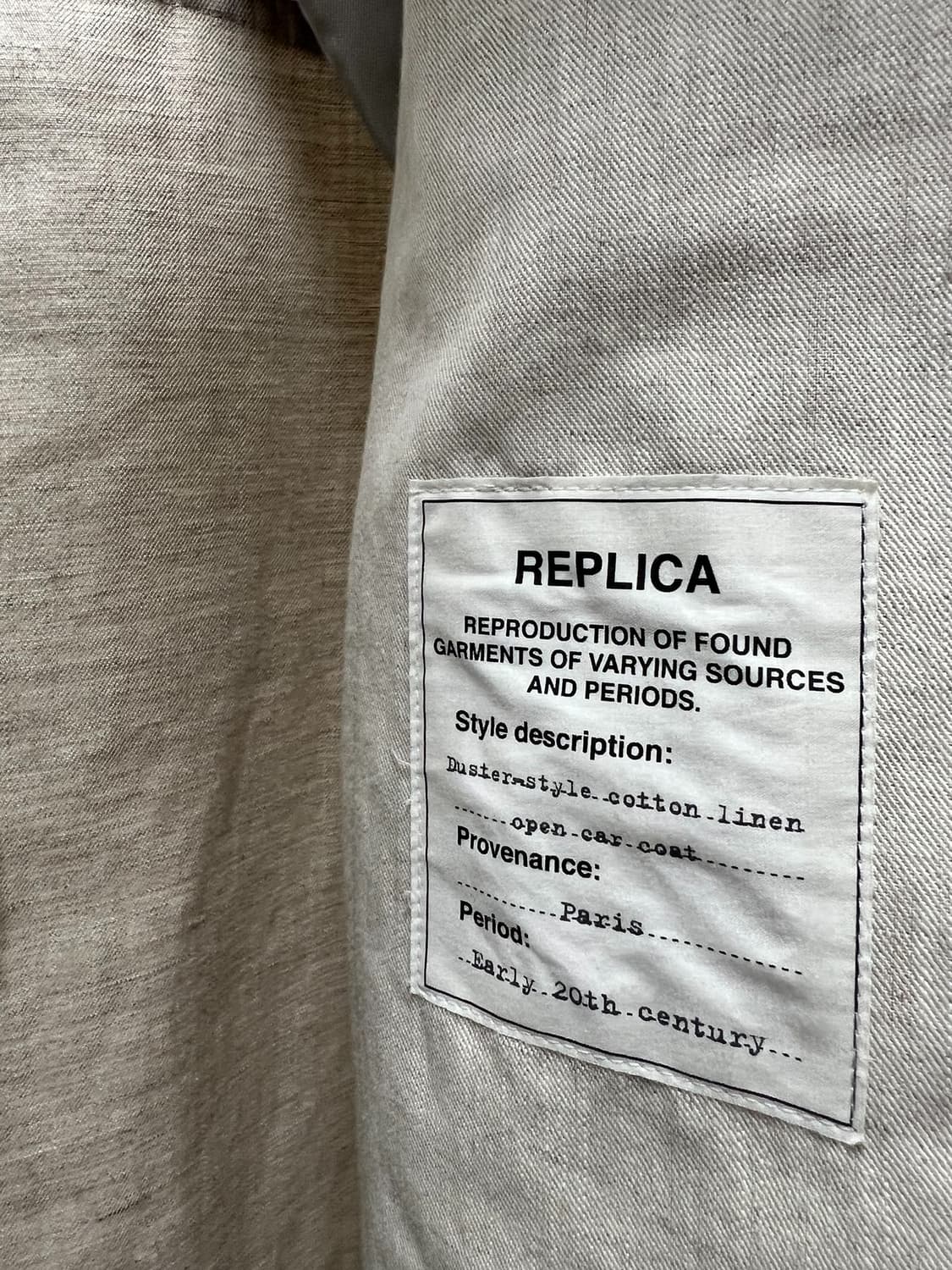 마르지엘라 밀리터리 린넨 오픈 카코트 상품이미지4