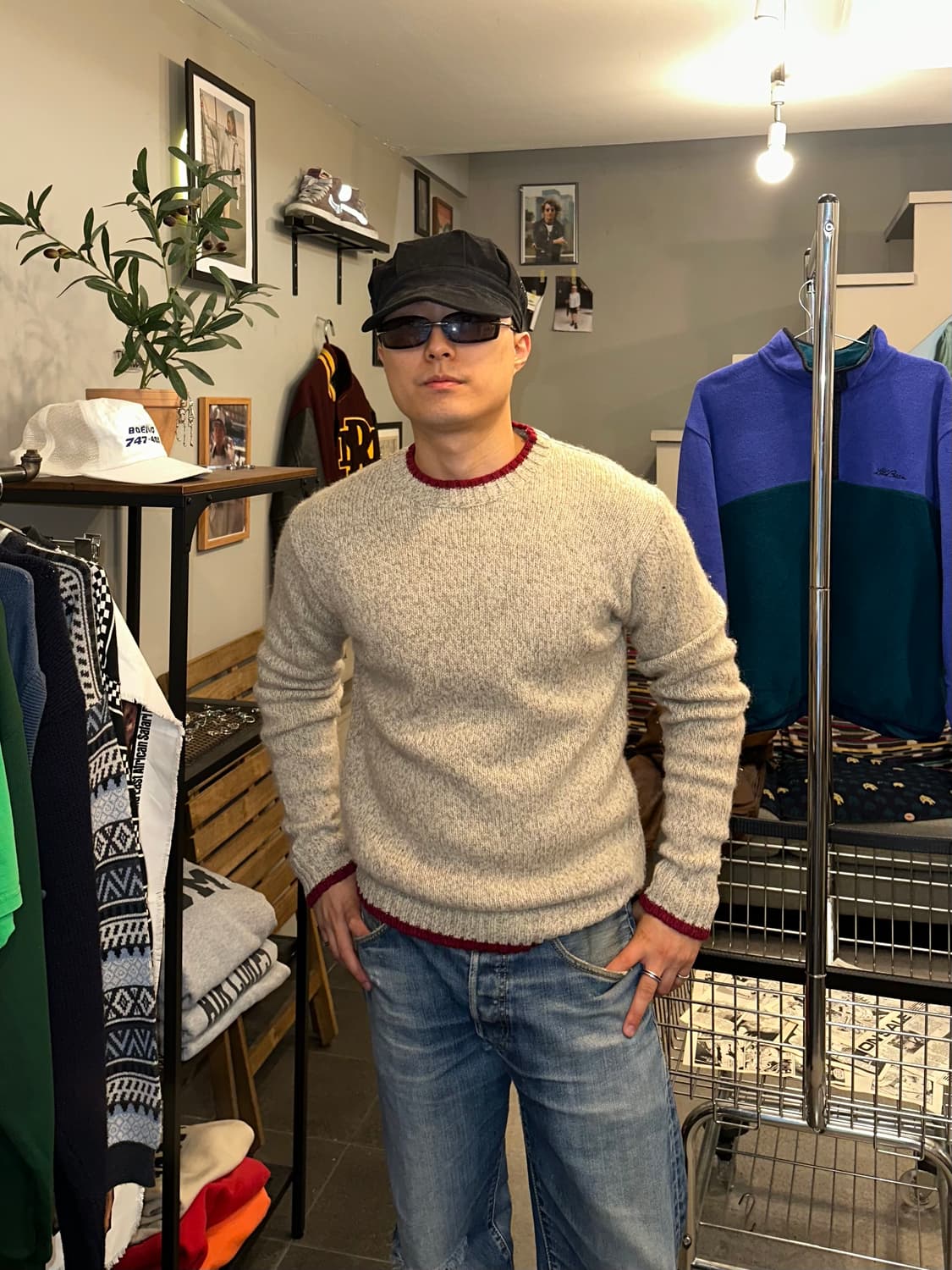 Old Beams wool line detail knitwear  상품이미지1