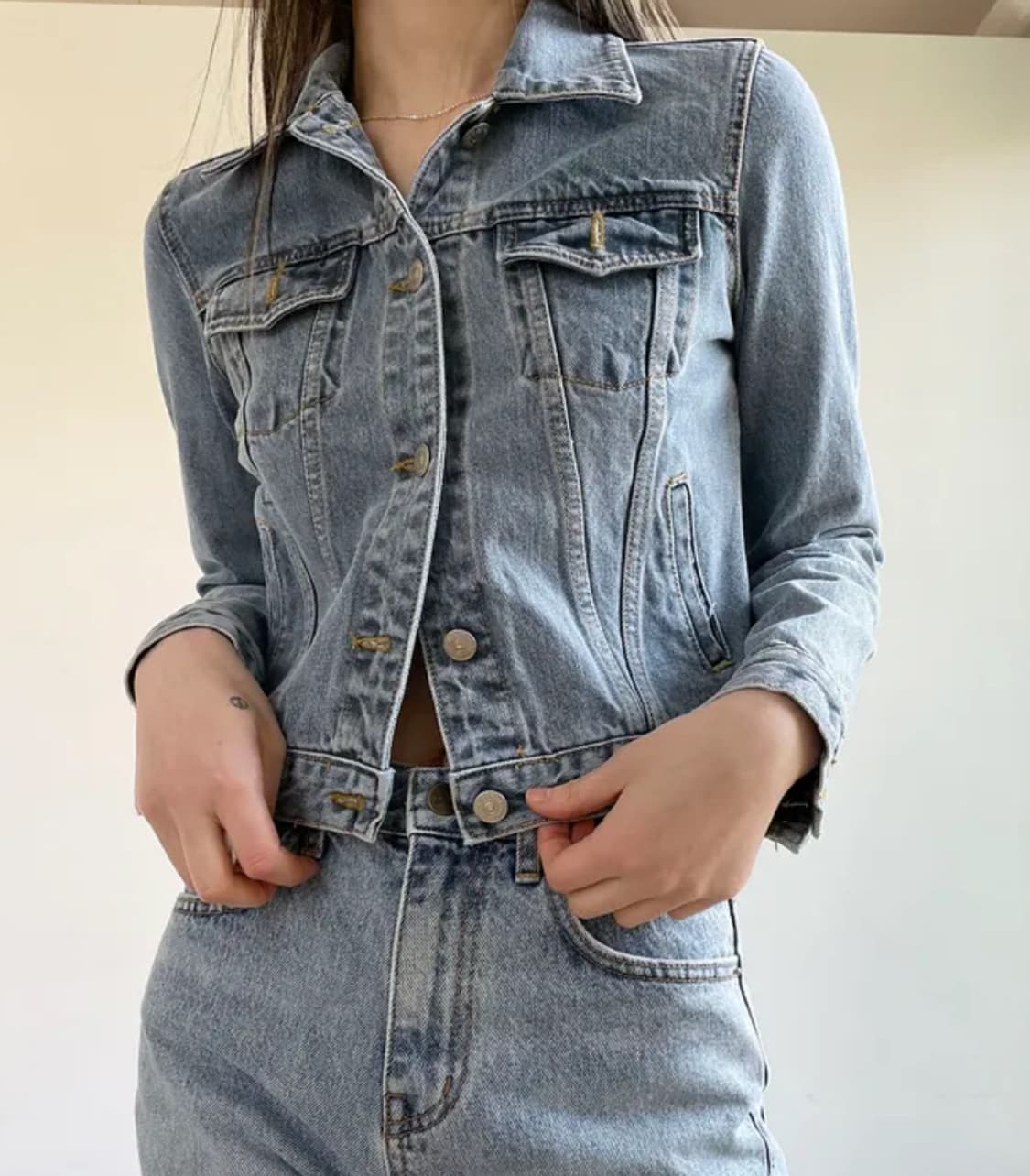 이너뮤트 데님 자켓 청자켓 에이블리 상품이미지1