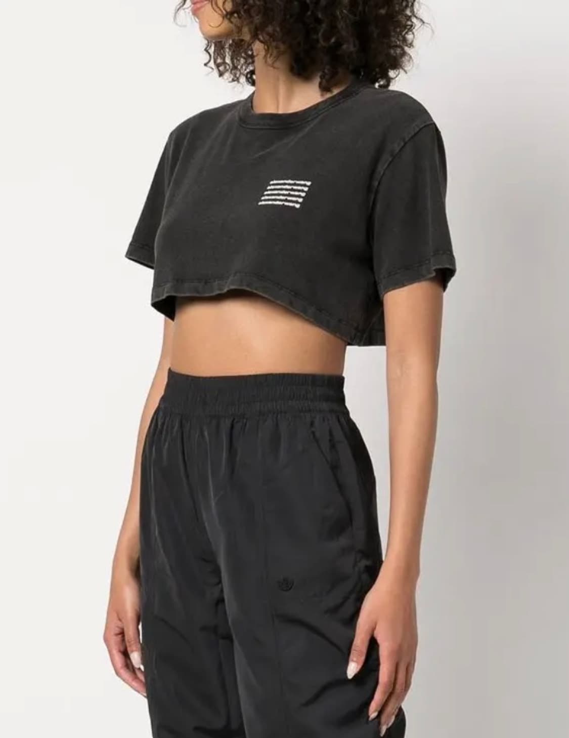 Alexander Wang acid-wash crop logo T-shi 상품이미지4