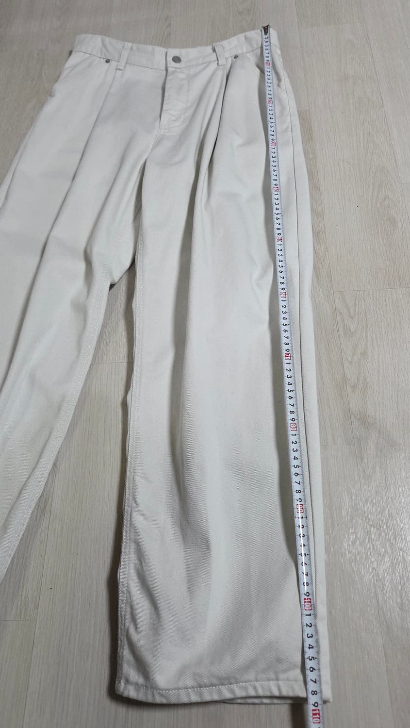 (착샷) 유스 youth 원턱 와이드 데님 크림진 상품이미지7