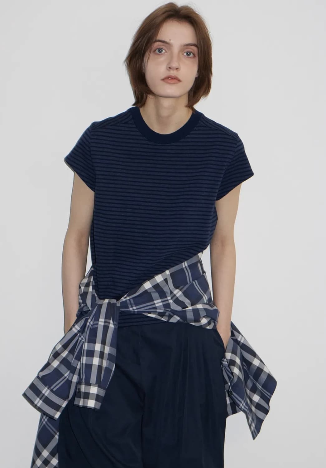 문달 이브 코튼 네이비 티셔츠 상품이미지2