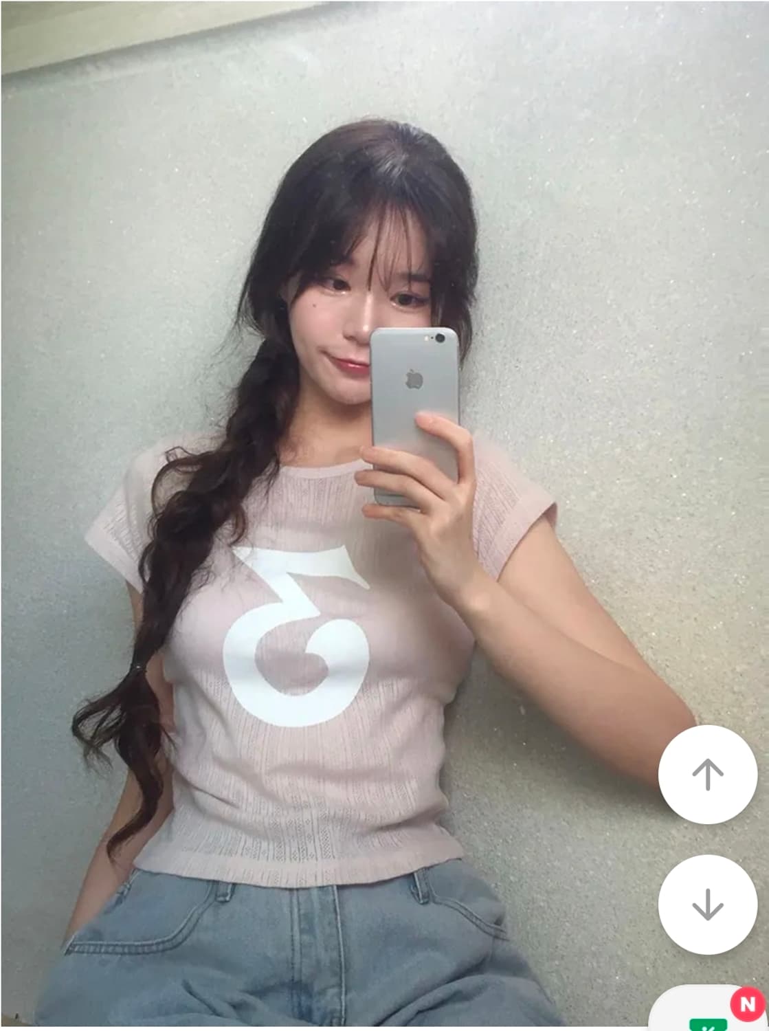 [새상품] 자카드 골지 숫자 반팔티셔츠 상품이미지2