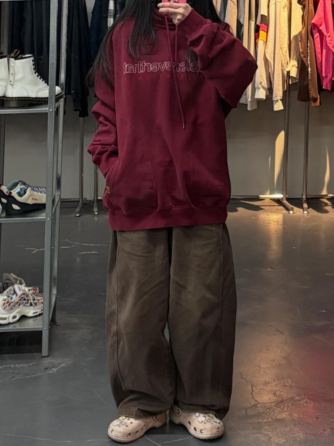 디스이즈네버댓 버건디 후드티 A3424 상품이미지1