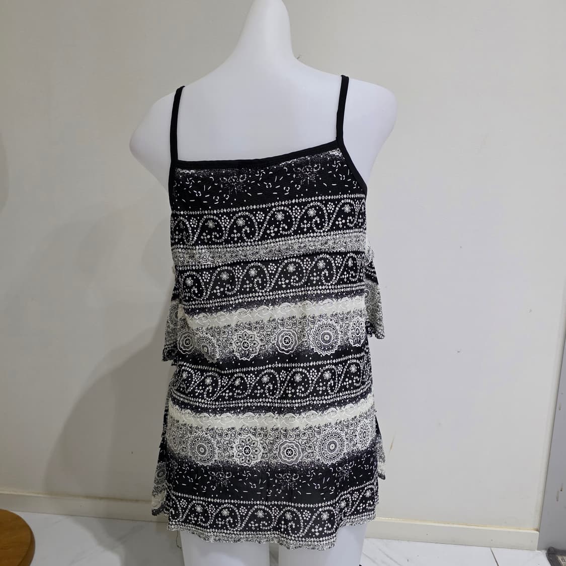 일본빈티지)오리엔탈 에스닉 프릴 캉캉 페이즐리 자수 모리걸 메쉬슬리브리스 상품이미지5