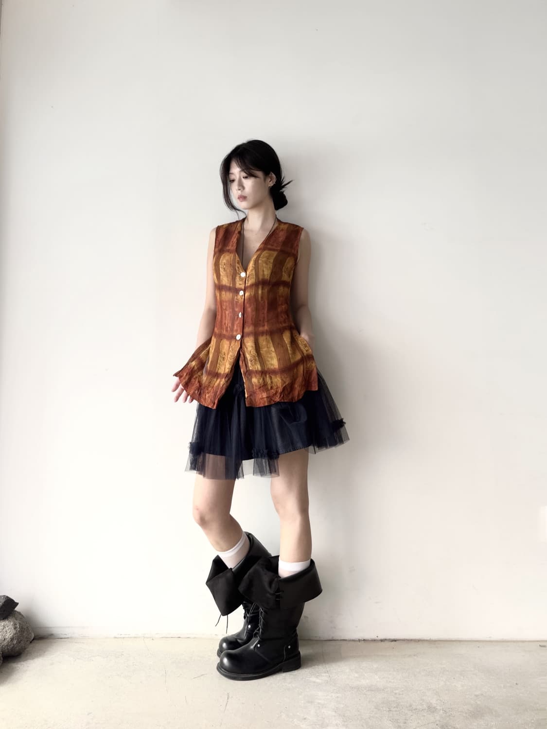 Sun summer vest top / orange 상품이미지2