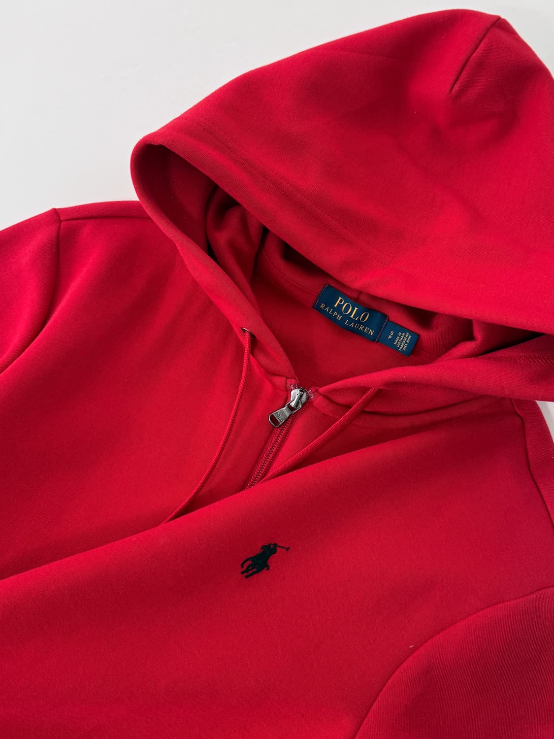 폴로 랄프로렌 루즈핏 신형 코튼 플리스 레드 후드집업 상품이미지3