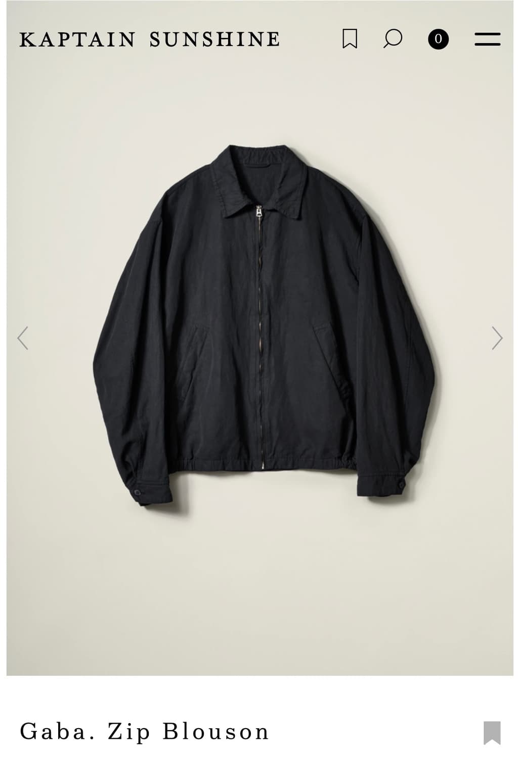 [4]캡틴선샤인 26ss 가바 집업자켓 블랙 새상품 상품이미지3