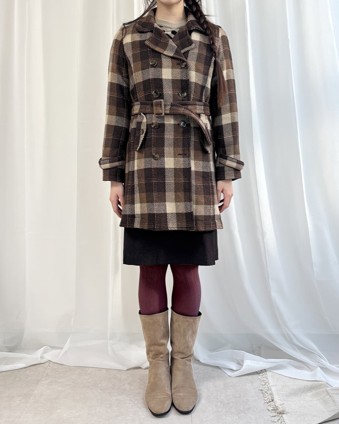 ag plus vintage nerd check duffle coat 상품이미지2