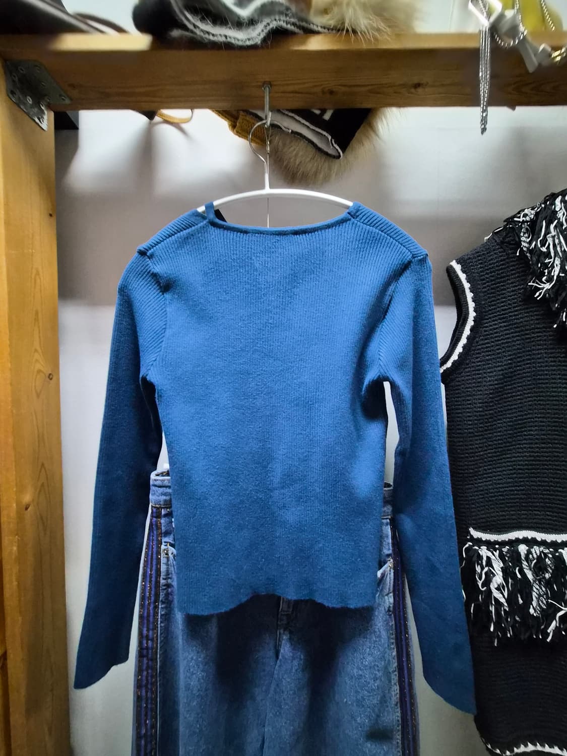 이로 포인트  골지니트. 자라와이드팬츠 상품이미지5