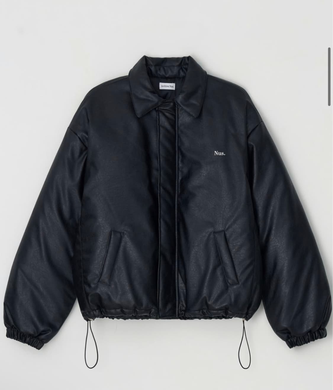 nus yel logo kara leather padding jacket 상품이미지6