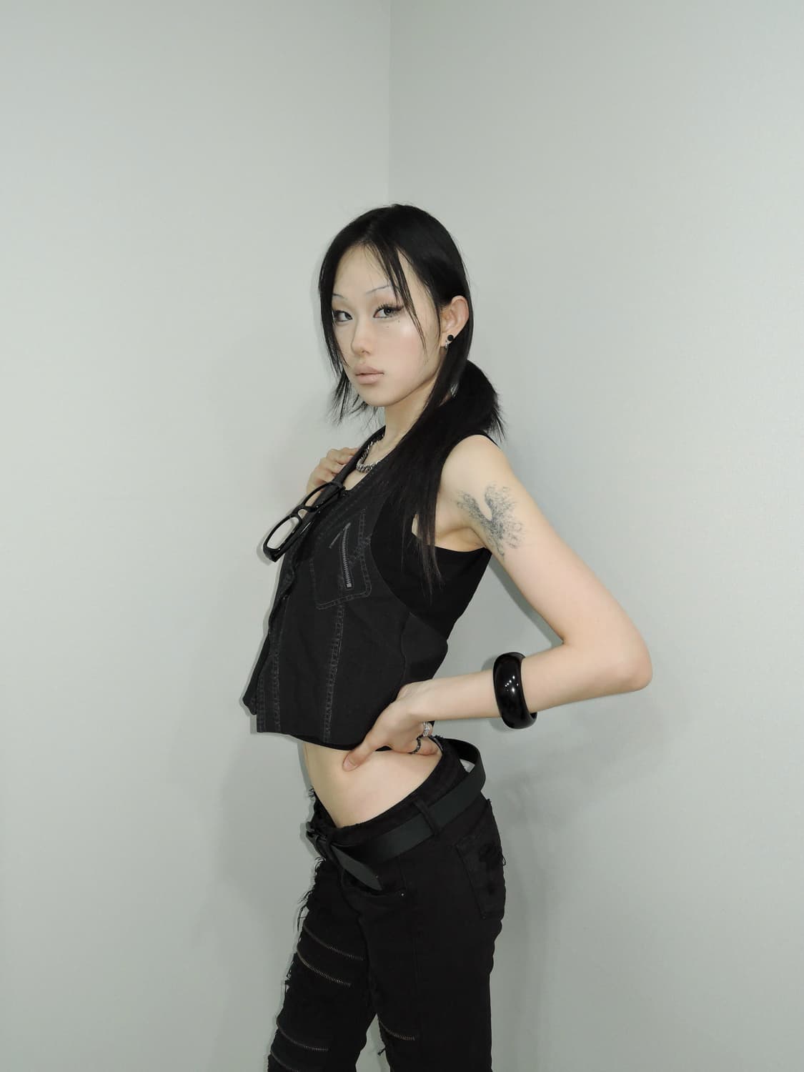 Denim Printed Tech Vest 상품이미지3