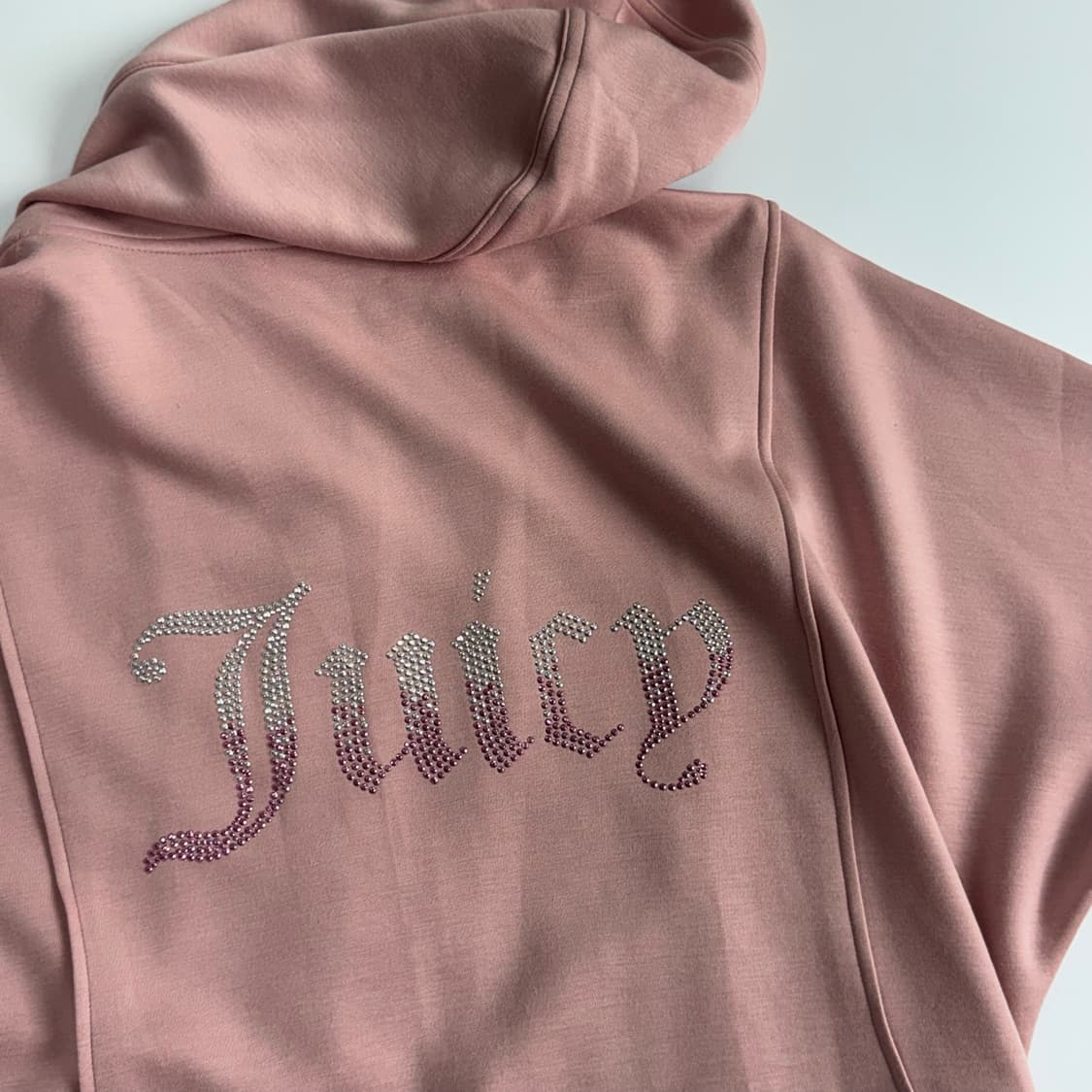 Juicy couture 쥬씨꾸뛰르 큐빅로고 핑크 후드집업   상품이미지7