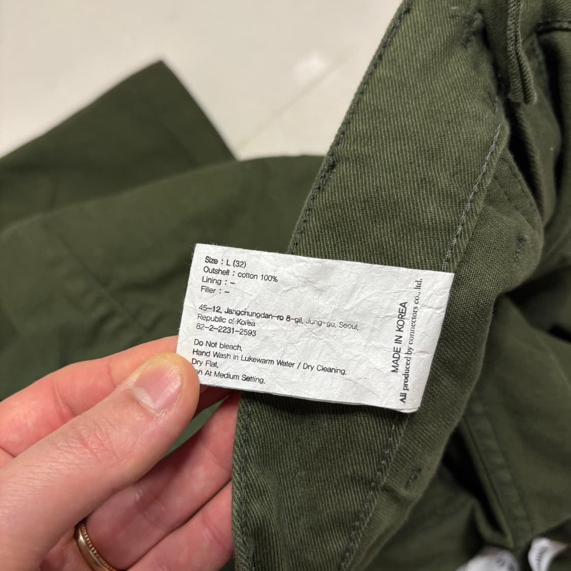 정품 유니폼브릿지 와이드 카키 퍼티그 팬츠 면바지 32인치 상품이미지9